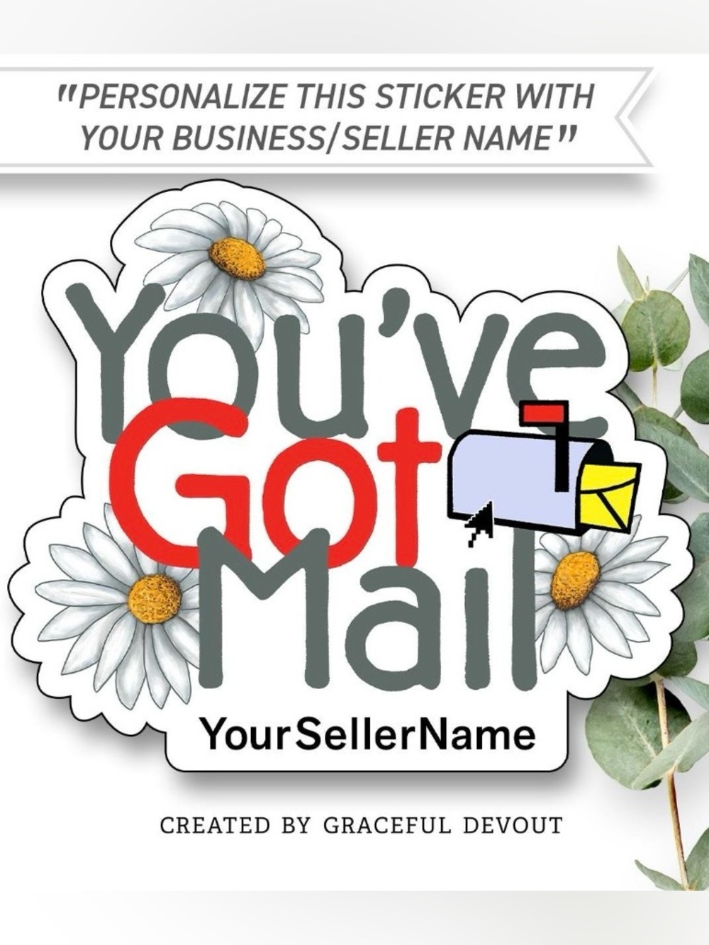 You've Got Mail - 2", (Personalized) Stickers (96ct.) Unique Shape